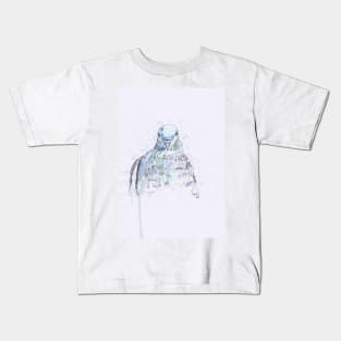 Pen and watercolour pencil pigeon drawing. Kids T-Shirt